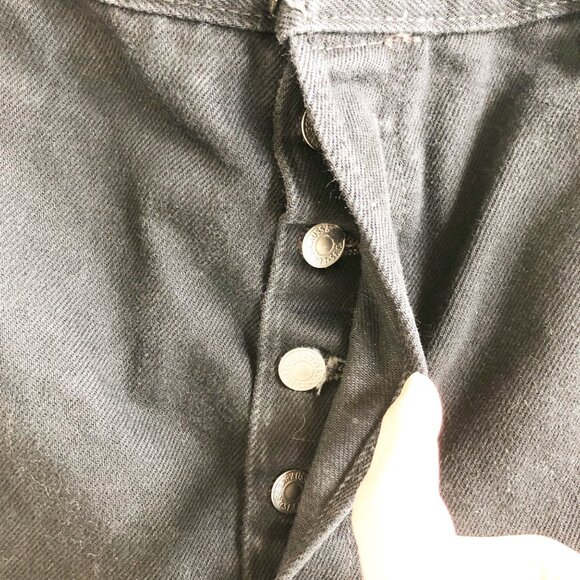 LEVI'S 501 Black Original Mid Rise Regular Fit Straight Leg Jeans Mens 36x30 - Picture 10 of 12